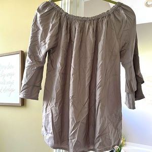 Lascana Grey Off the Shoulder blouse  3/4 length sleeves. Size 8